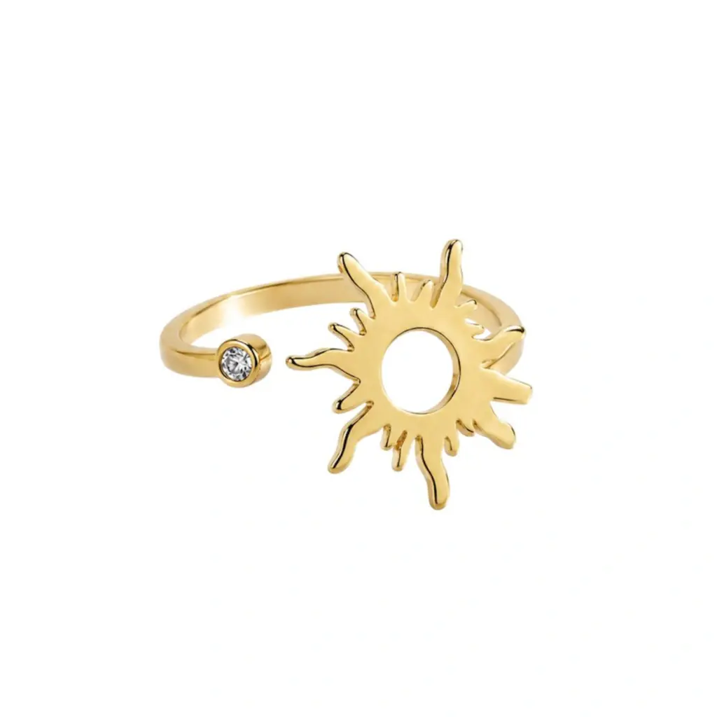 Anel Summer Dourado Com Zircônia