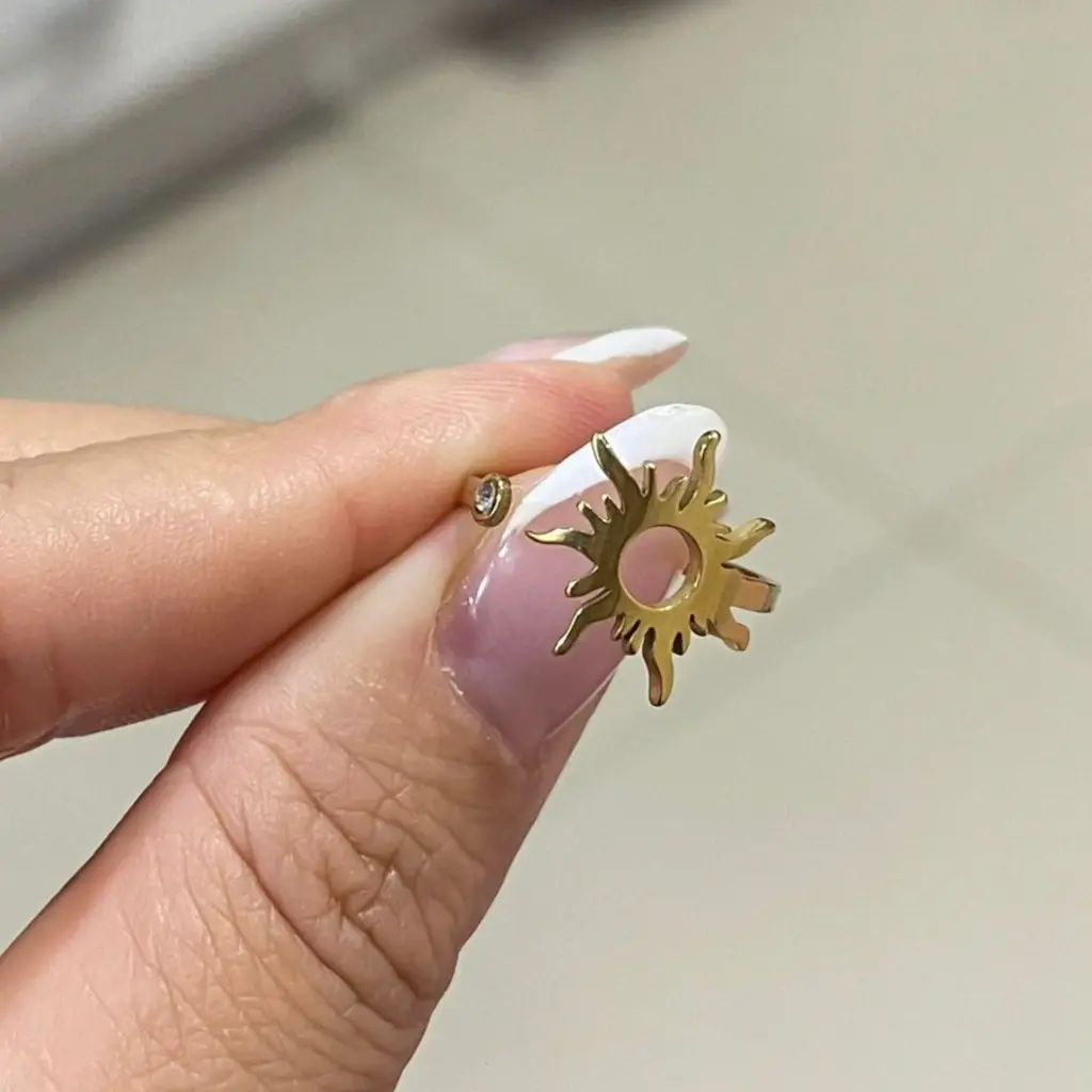 Anel Summer Dourado Com Zircônia