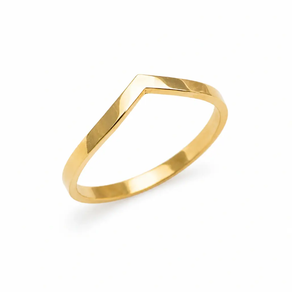 Anel V Minimalista Dourado
