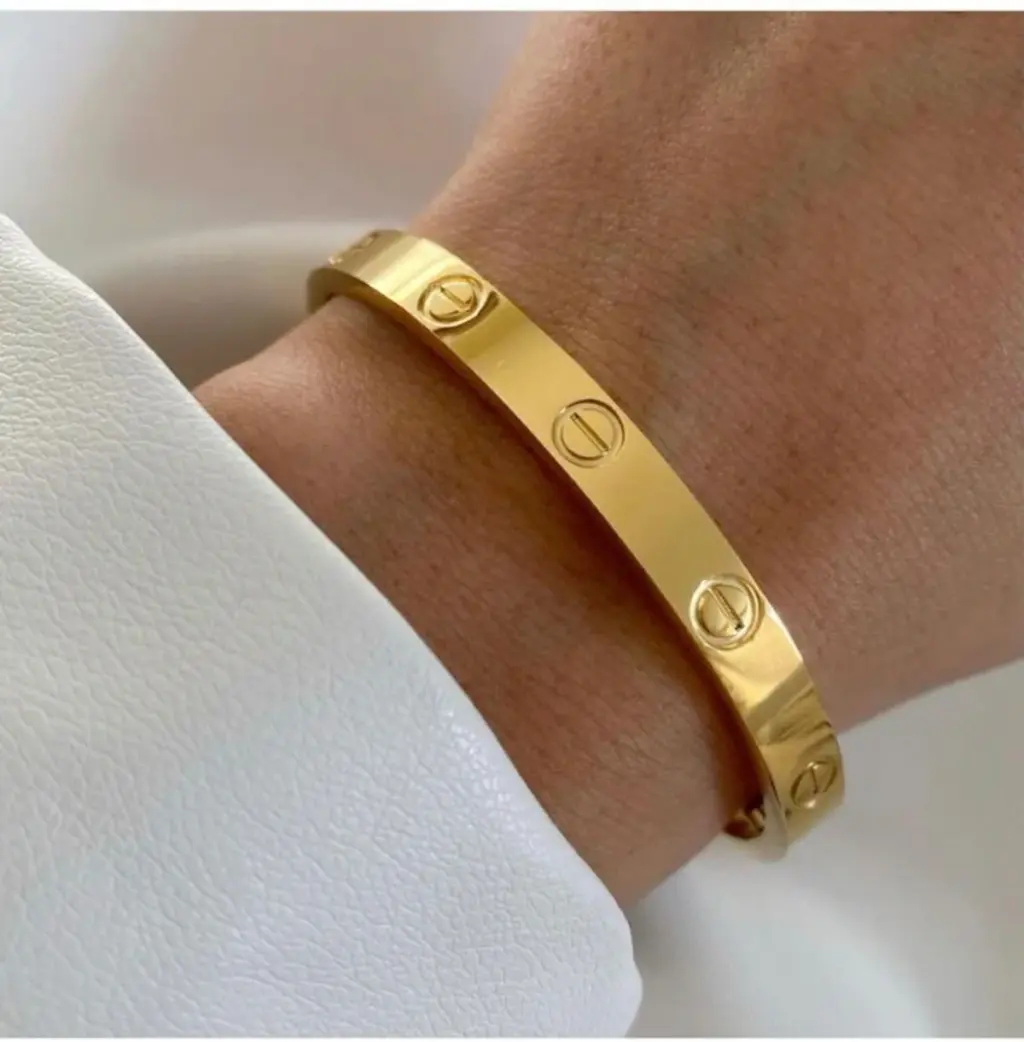 Bracelete Inspiração Dourado Aço Inoxidável
