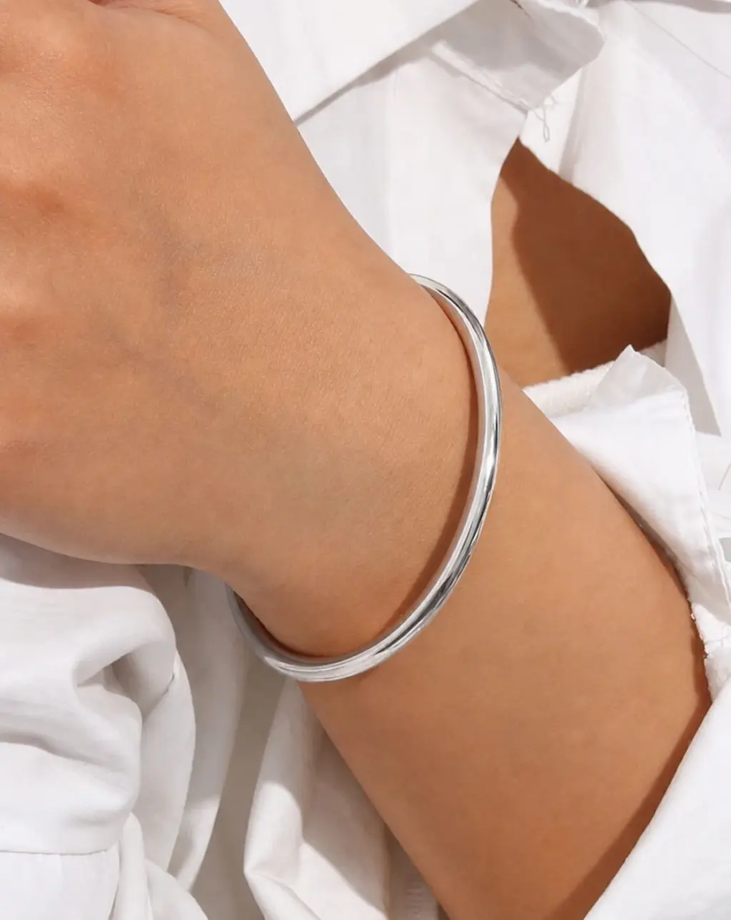Bracelete Liso Fino Aço Inoxidável