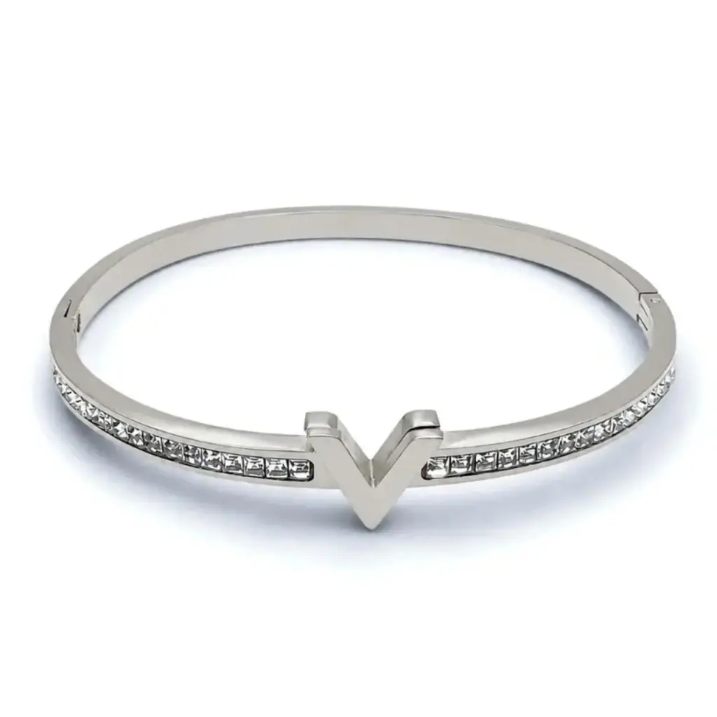 Bracelete V Com Zircônias
