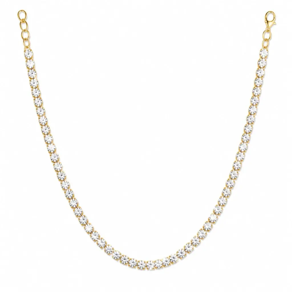 Colar Riviera Dourado Aço Inoxidável