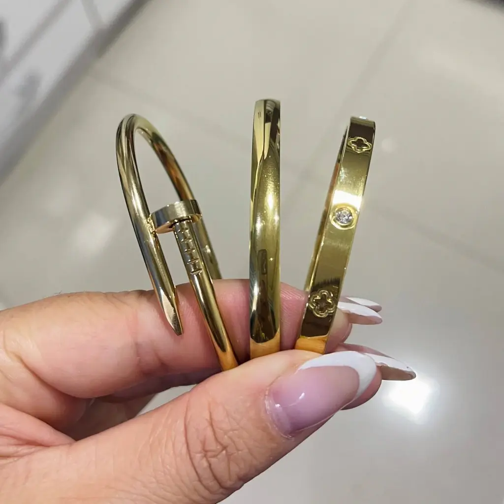 Kit 3 Braceletes em Aço Inoxidável