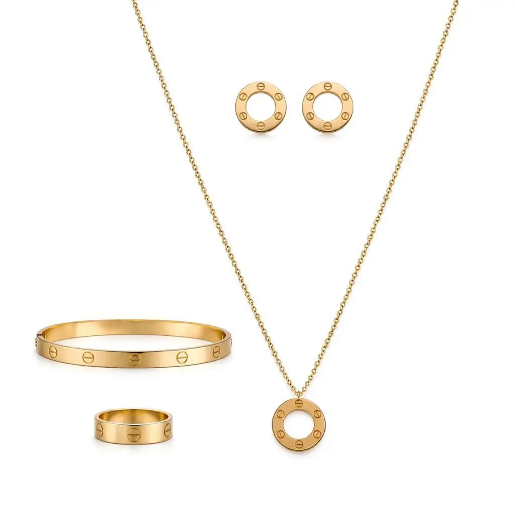 Kit Inspiração Colar Brinco Bracelete e Anel